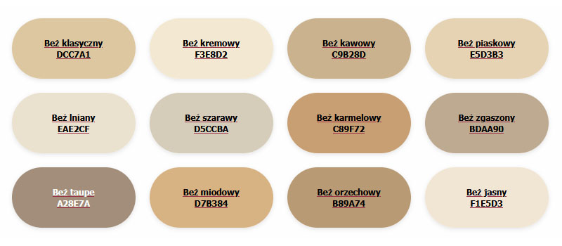 Odcienie beżu – 12 odcieni beżu w modzie i stylizacjach